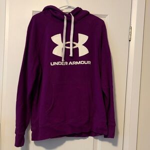 Under Armour Purple Pullover Hoodie with White Logo